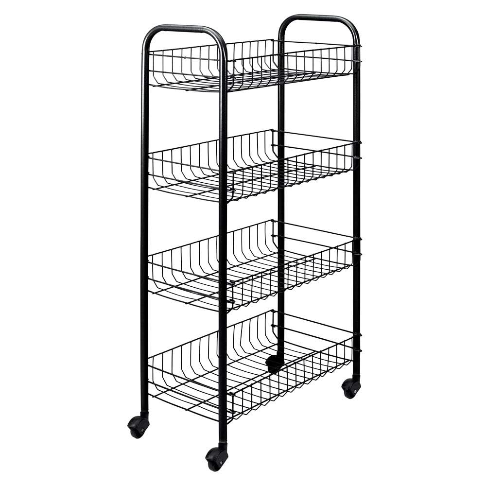 Metaltex Epoxy-Coated Steel Cart with three shelves and casters | Mubboo