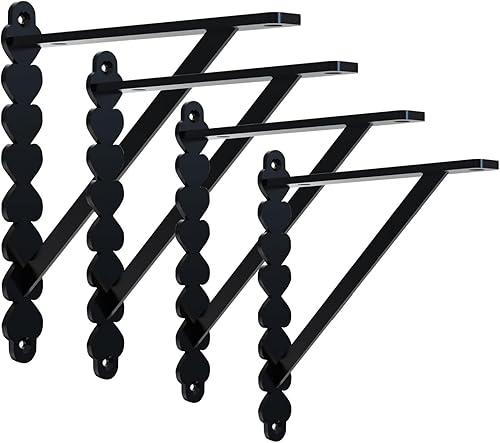Balin Designs Soporte de estante para estantes de 10 y 12 pulgadas - Paquete de 4 soportes de metal decorativos resistentes - DecoraciĂłn rĂşstica del Balin Designs Soporte de estante para estantes de 10 y 12 pulgadas - Paquete de 4 soportes de metal decorativos resistentes - DecoraciĂłn rĂşstica del