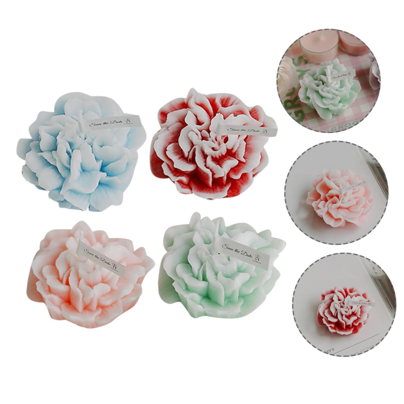 Alipis 5 Set Di Candele Profumate A Forma Di Fiore Per La Decorazione Della Casa Cera Di Paraffina Per La 4 Pezzi*5