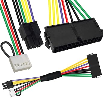 Xiatiaosann 24 Pin 6 Pin ATX Power Adapter Cable, 24 Pin 6 Pin ATX PSU Main Power Cable for Z220 Z230 SFF 8100 8200 8300 800G1 Motherboard Server Workstation 13