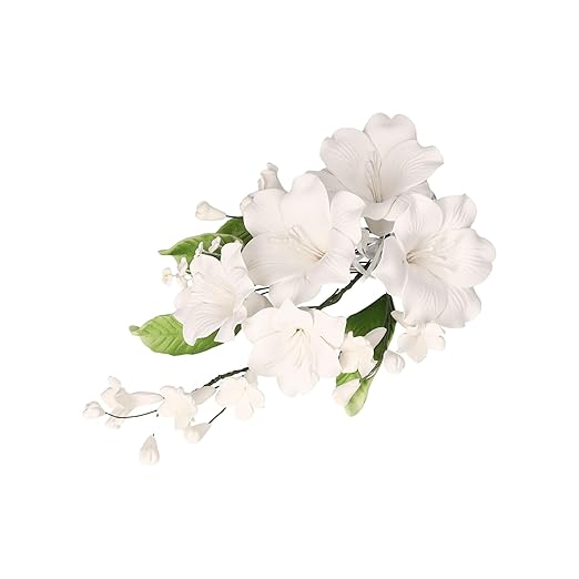 Cake Company Zuckerblumenboquet Lilie 1 Stück weiß 1er Pack (1 x 63 g) | Tortendekoration zur Hochzeit und Geburtstagen