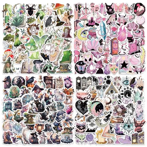 200pcs Witchy Stickers Cute Magic Witch Stickers Vinyl Waterproof Stickers for Water Bottle Laptop Luggage Skateboard Snowboard Guitar Scrapbook Phone Gifts for Teens Girls Kids Adult