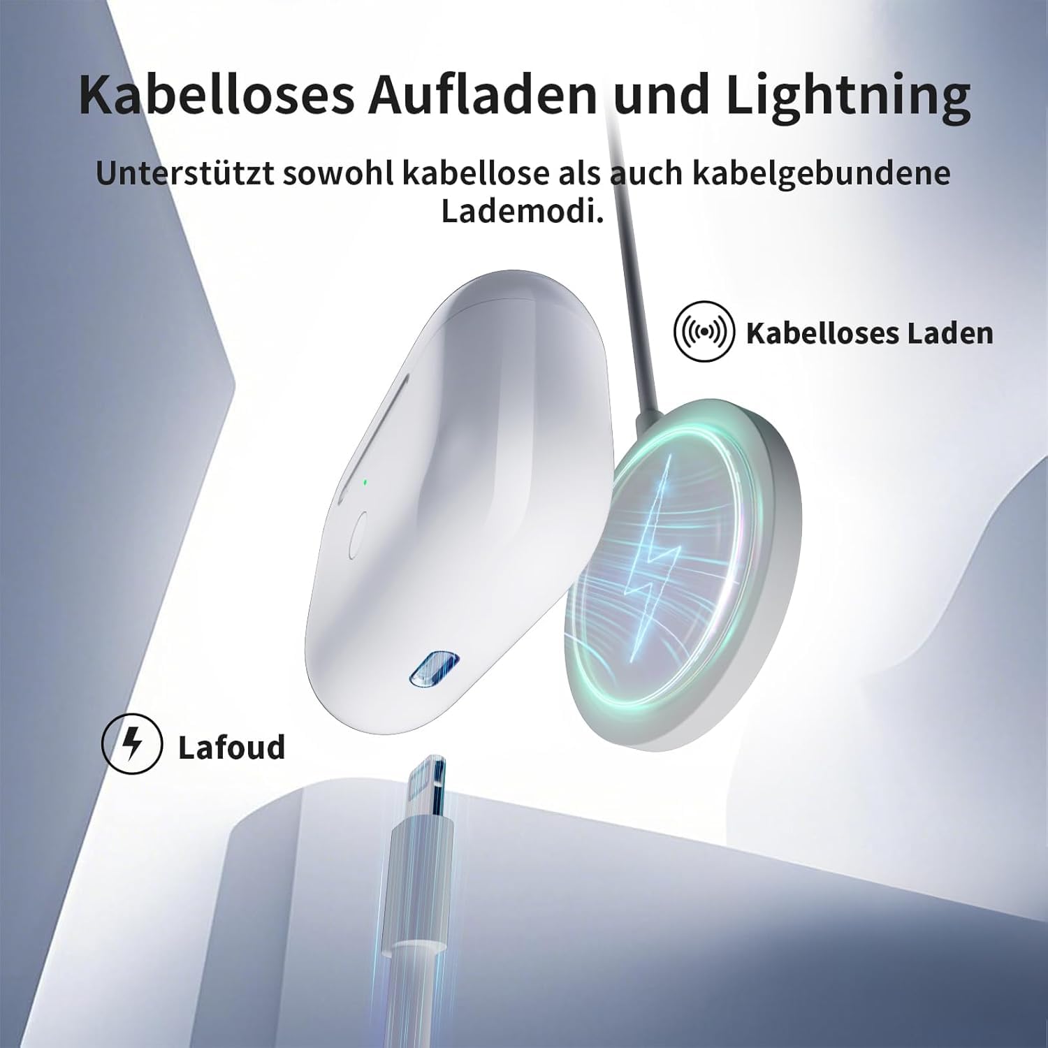 Uluck Kabelloses Ladecase Kompatibel mit AirPod 3. Generation, Wireless Charging Case Original Ersatz Replacement,Bluetooth Pairing Sync Button