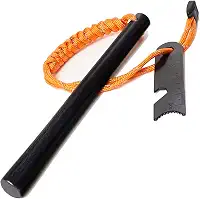 Kaseamu Varas de ferro 1,27 cm x 15,24 cm, ferramenta premium de sobrevivência para iniciante de incêndio com haste de ferro, kit inicial de pederneira e aço, mais de 20.0000 golpes, haste de ferro