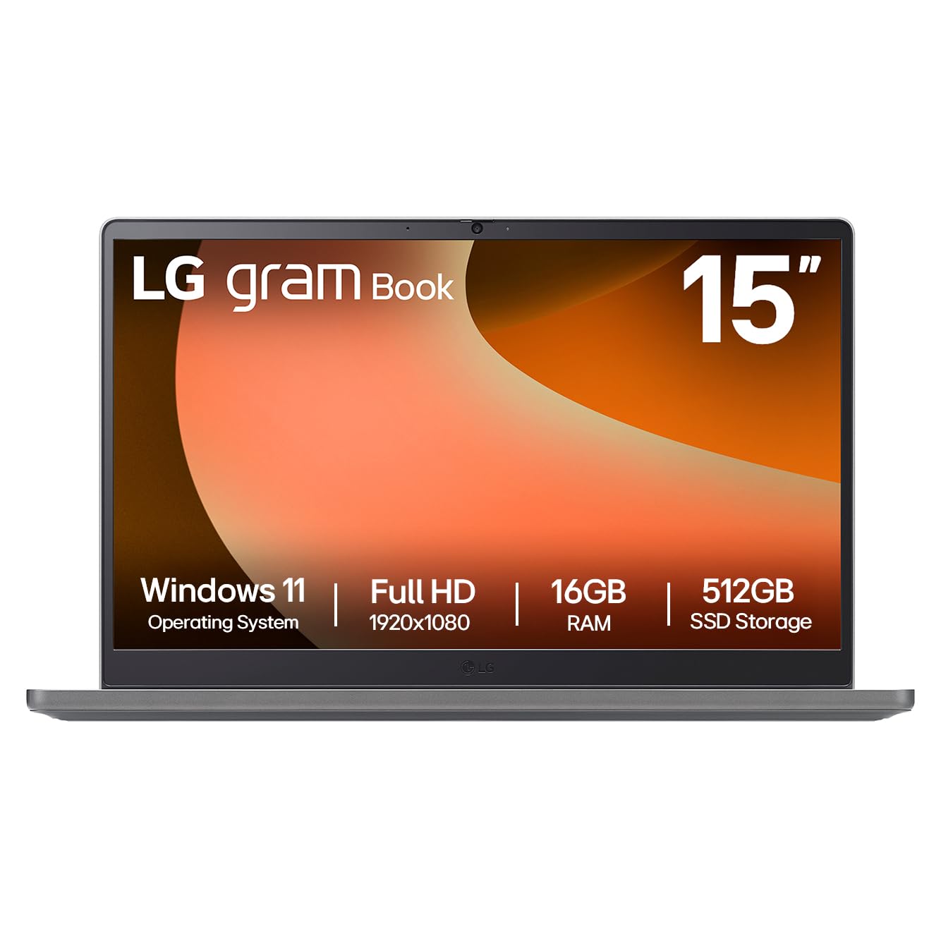LG gram Book 15U50T 15.6 inch Ultra-Lightweight Laptop, Intel Core i5 Processor, 16GB RAM, 512GB SSD, Copilot, HD Webcam with Privacy Webcam shutter, Windows 11 Home (Titan Silver)