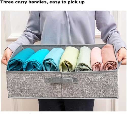 Miniatura 4 de Paquete de 2 cubos de almacenamiento, contenedores de almacenamiento trapezoidales plegables con asas, cestas de tela para armario para organizar