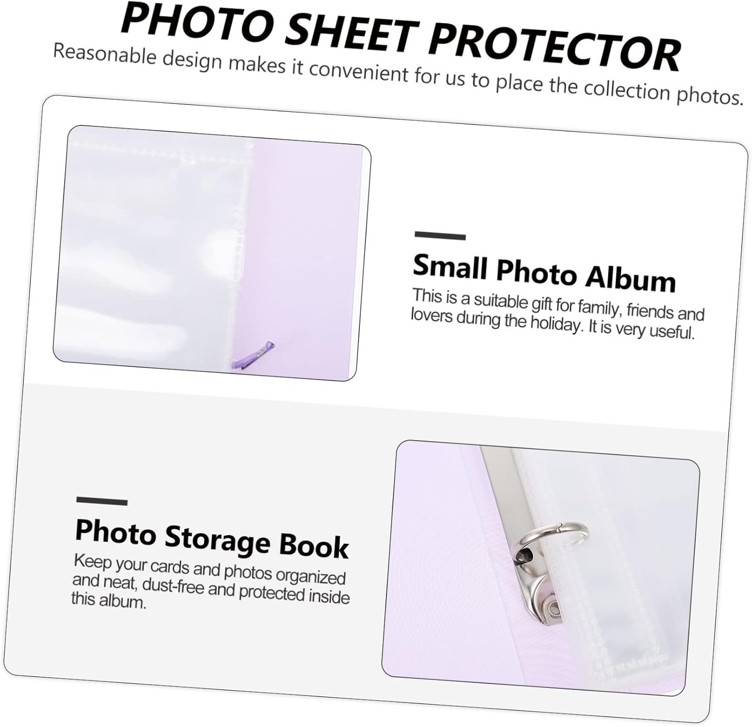 STOBAZA Small Transparent Photo Album with Card Protector Sleeves Postcard Storage Book for Photos and Collectibles Creative DIY Inner Pages Organize and image 4