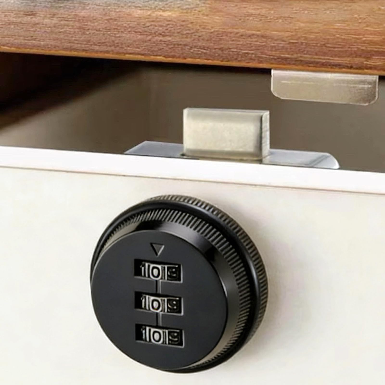 Sunkizzrs® Household 3-Digit Password Drawers Lock —Zinc Alloy & ABS Anti-Rust Lock —Security Combination Round Lock for Drawer/Cabinets/Mailbox/Locker, Suitable for 10-20mm Plate Thickness-image-5