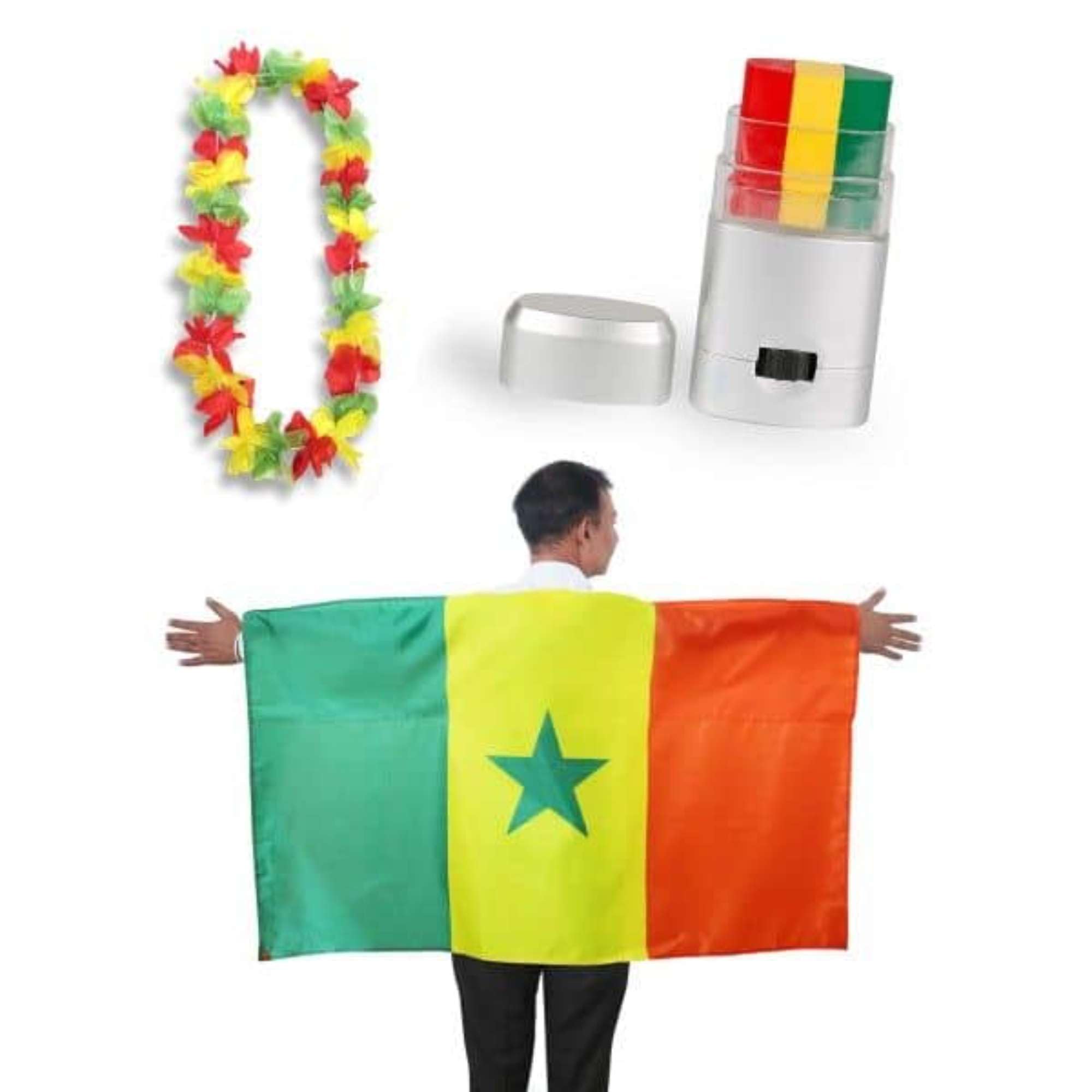 Sonia Originelli Fan-Set Senegal Fan-Set 11 - Senegalesische Fanartikel EM WM Fußball Party Karneval