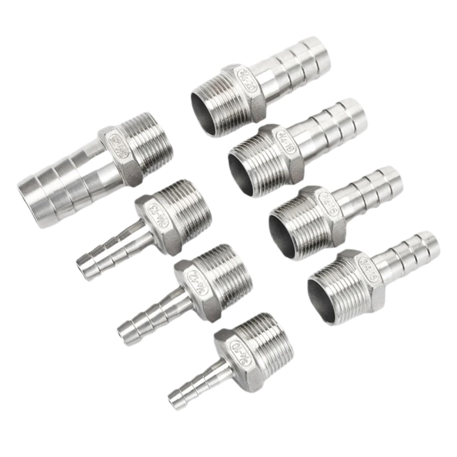 Schlauchverbinder aus Edelstahl 304, 1/8 Zoll, 1/4 Zoll, 3/8 Zoll und 1/2 Zoll, Pagodenverbinder, Kupplungsschwanzverbinder (1 Zoll)