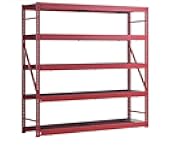 Husky Heavy Duty Industrial Metal Storage Shelving Unit, Black, 72H x 48W x 24D Inches, 4 Adjustable Shelves, 1000 lbs Capacity, Powder Coated Steel (RED, 90 in W x 90 in H x 24 in D, 5)