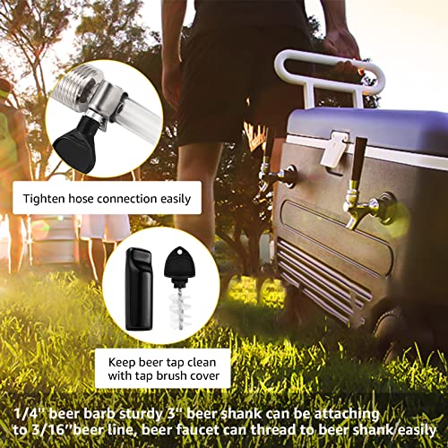 image for MRbrew Draft Beer Long Shank Faucet Kit, 3'' Beer Shank No Leak 1/4'' 