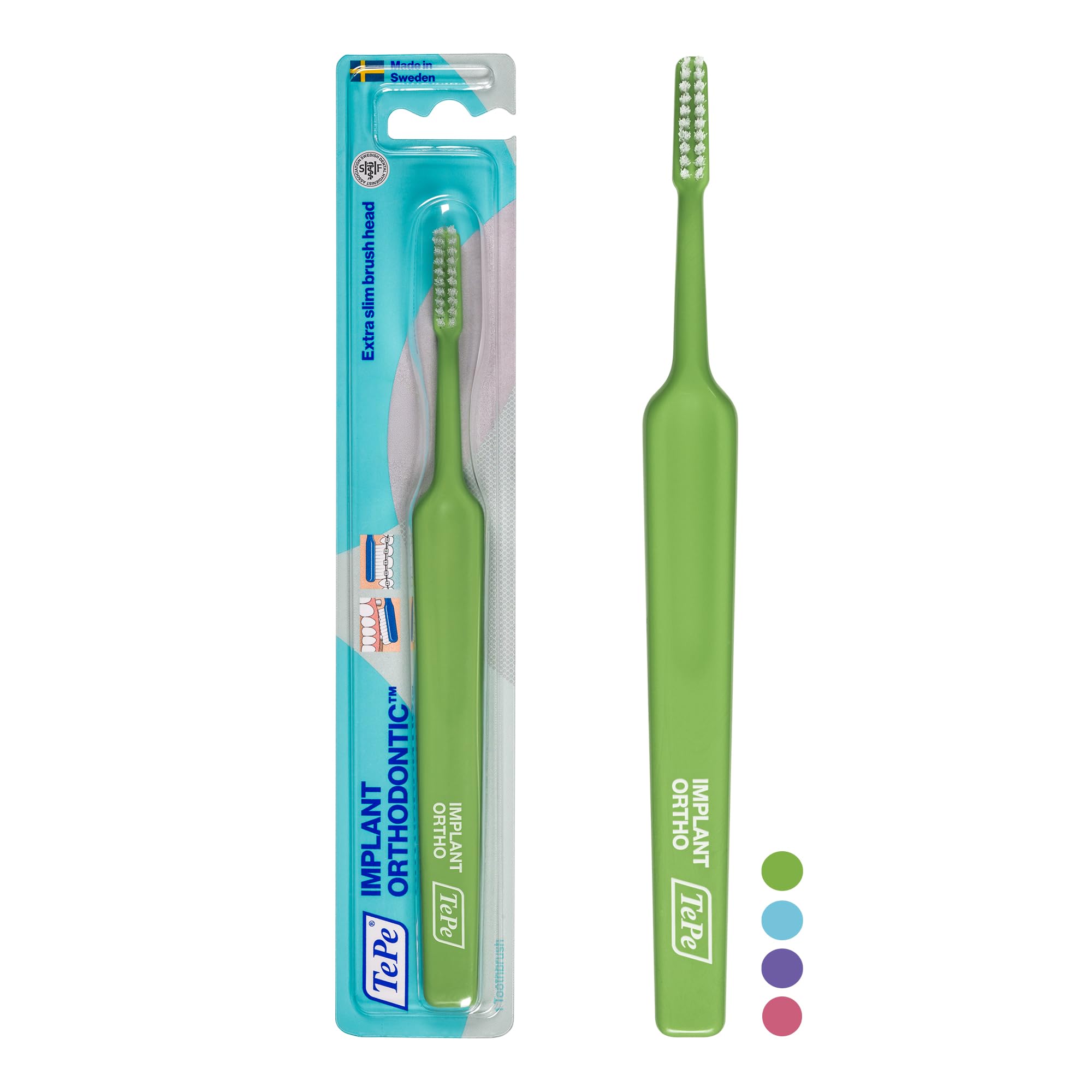 TePe Implant Orthodontic Brush, Assorted Colours, 1pc