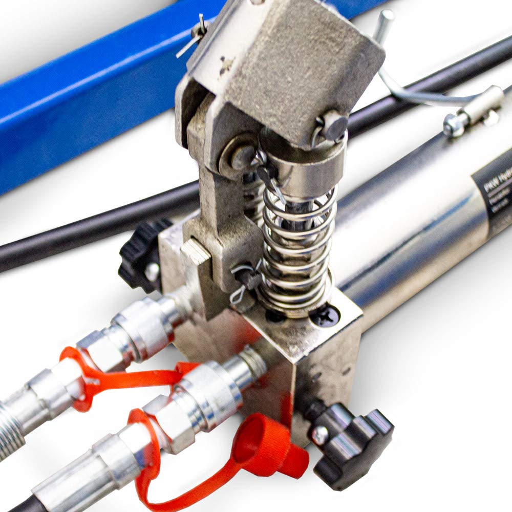 BITUXX® 2 Stück hydraulik 2,7T Auto PKW KFZ Auffahrrampen Set mit Wagenheber hydraulisch Höhenverstellbar Wartungsrampe Hebebühne Rampe Auffahrrampe Auffahrbock Blau