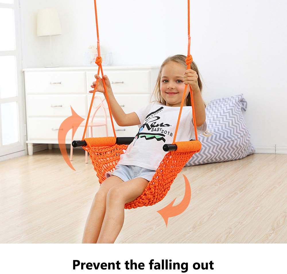 YKB Kids Swing Seat Heavy Duty Rope Play Secure Children Swing Set for Indoor/Outdoor/Playground/Home/Tree with Snap Hooks and Swing Straps|Suit for 2 to 12 Years|440 lbs Capacity(Blue) : Toys & Games