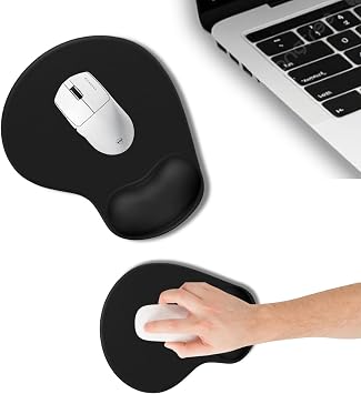 MP01 - Ellipse Wrist Supported Mouse Pad | Comfortable, Anti-Slip Base, Ergonomic, Soft, Home, Office Black