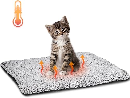 Miniatura 8 de Nobleza Cama autocalentable para gatos, tapete térmico súper suave para dormir, lavable, antideslizante, autocalentable, para gatos pequeños y