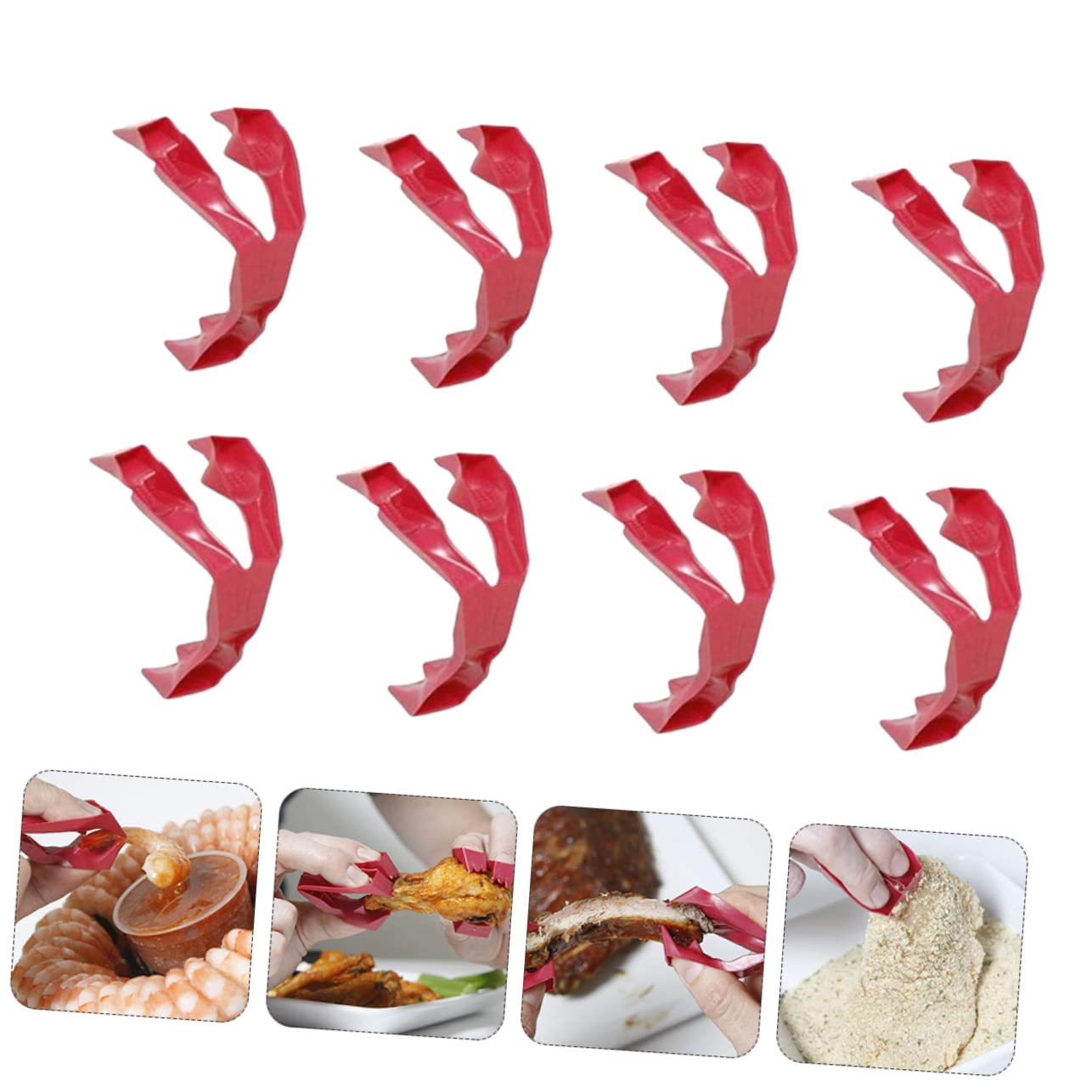 Amosfun Lot De 3 Ensembles De 18 Mini Pinces De Service En Plastique Pour Ustensiles De Cuisine Pinces Anti-brûlures Pour Réunions De Famille