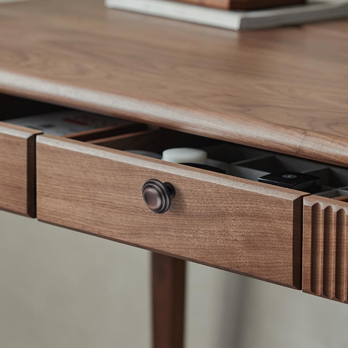 Gobrico 1-3/8" Diameter Bi-Fold Cabinet Knobs Oil Rubbed Bronze Kitchen Pulls Handles for Bathroom and Bedroom Drawers Wardrobes 25 Pack