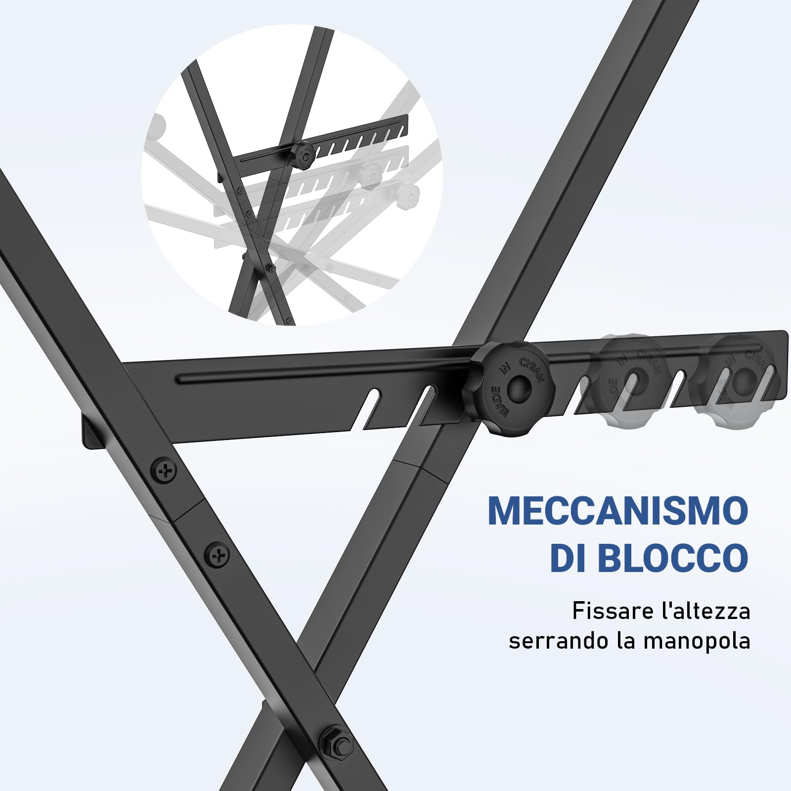 GLEAM Supporto per Tastiera - Supporto per Pianoforte Digitale (Portata: 45 kg)