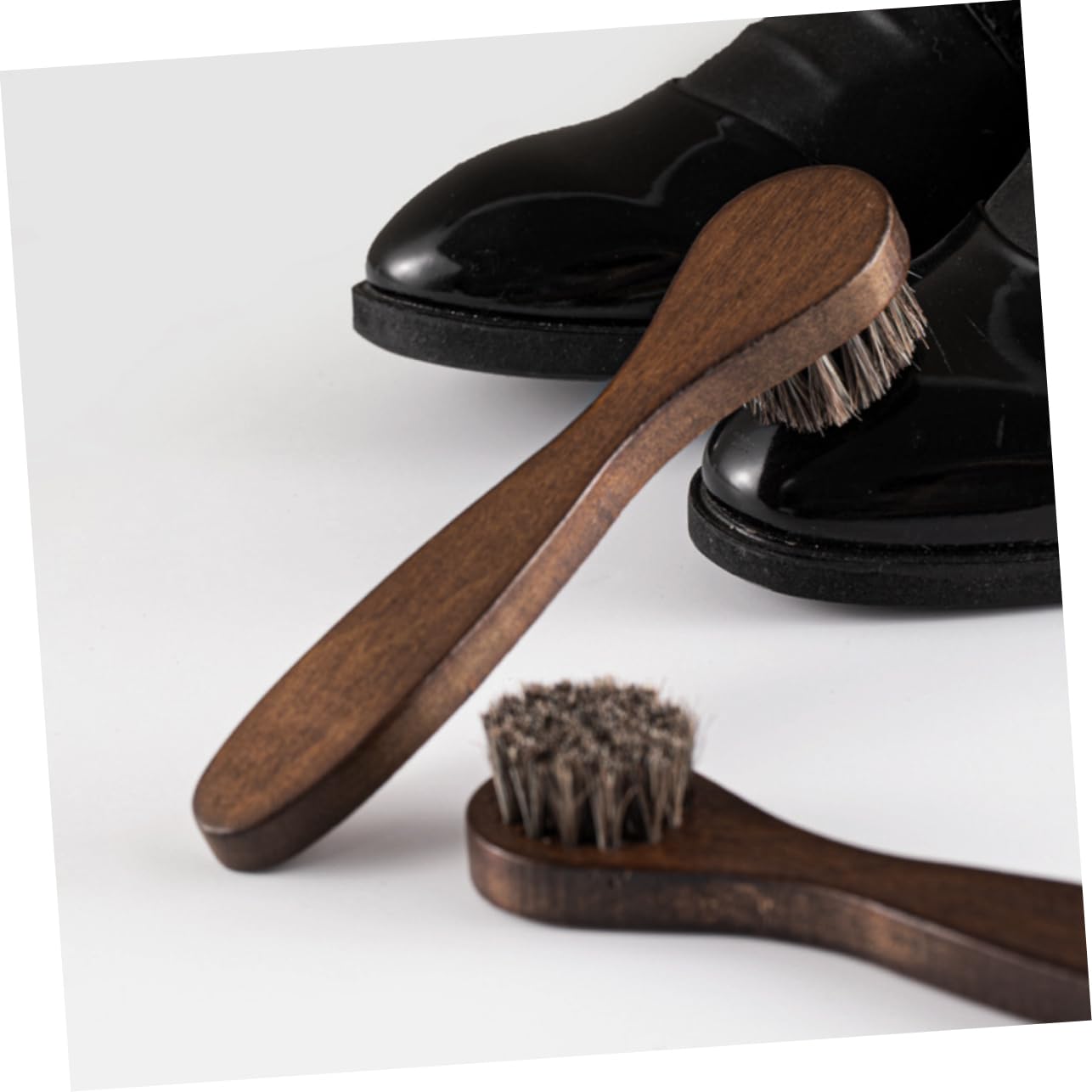 5 Set Spazzola Lucidatura in Pelle Spazzola Per Scarpe A Doppia Faccia Spazzola Per Lucidare Le Scarpe Detergente Per Spazzole Per Macchia Bianco Criniera 2 Pezzi * 5