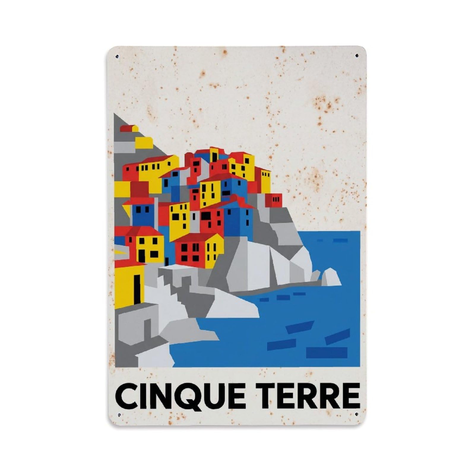 Yrnq 08X12inch Vintage Style Vintage Travel Cinque Terre Italy Drift Metal Tin Sign