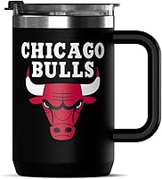 Vista 14 de Hydrapeak x Taza de café aislada de Minnesota Timberwolves con licencia oficial de la NBA de 18 onzas con tapa abatible y asa para viajes