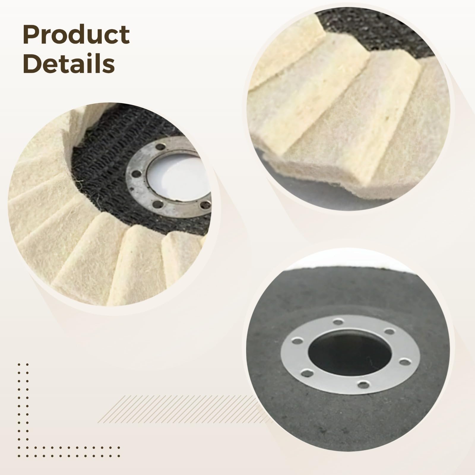 Disques de polissage en feutre de laine, lot de 4, roues de polissage pour meuleuse d’angle, tampon de lustrage pour surfaces en métal et en bois, montage simple