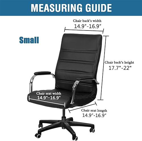 Miniatura 2 de Shukii Funda impermeable para silla de oficina de piel sintética, fundas de asiento de computadora, funda elástica giratoria con parte inferior