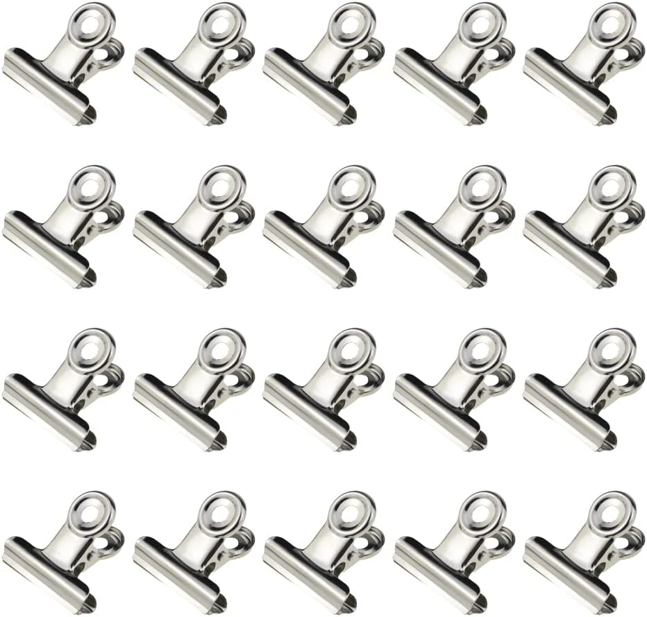 Coideal Large Metal Hinge Clips 20 Pack 2 Inch Silver
