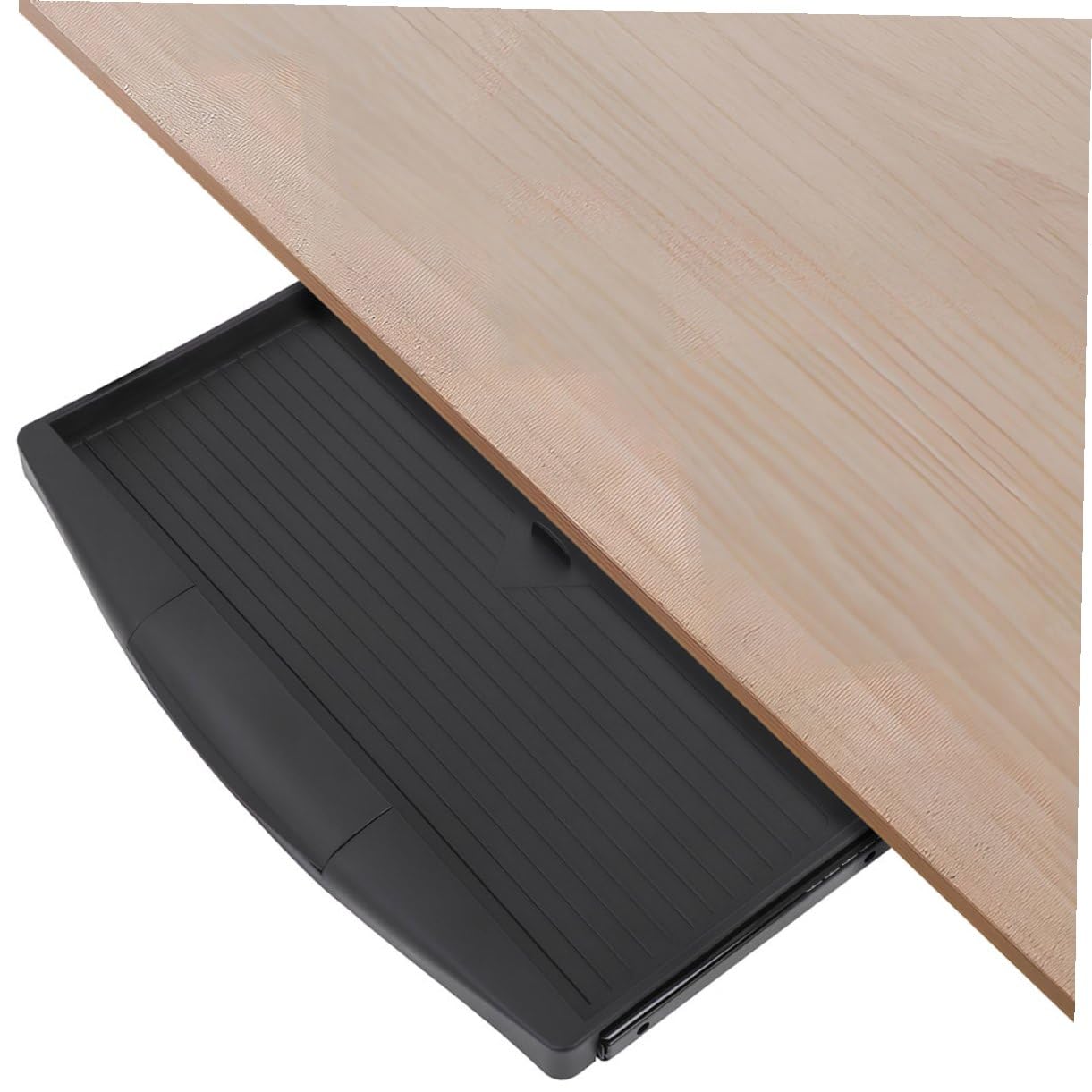 Zerodeko Bandeja para Teclado y Ratón Ajustable con Rieles Deslizantes de Alta Resistencia, Soporte Ergonómico para Escritorio de Oficina, Set 2 Piezas (Blanco y Negro) con Portalápices