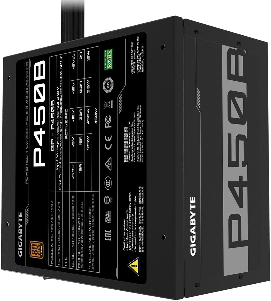 Gigabyte Compatible P450B Netzteil, 80 Plus Bronze - 450 Watt