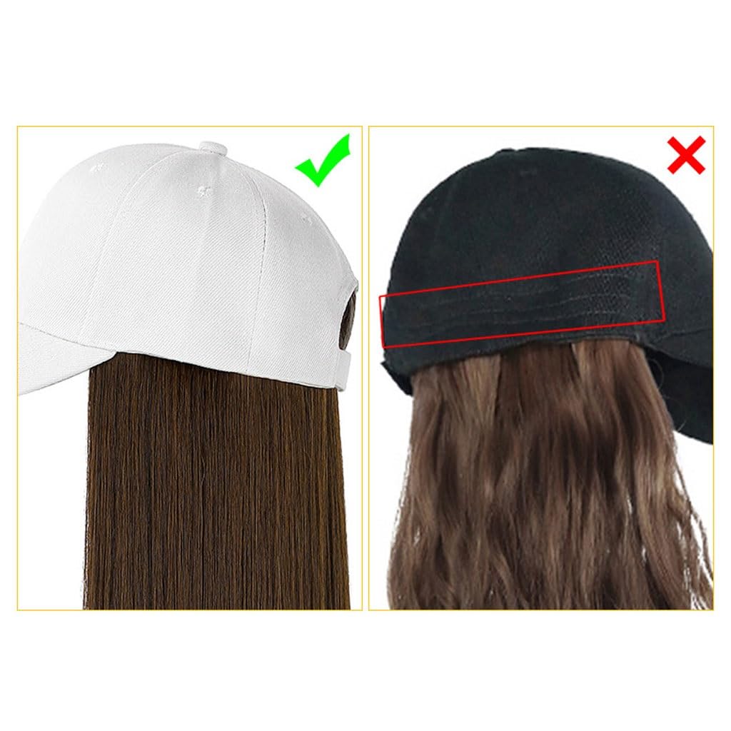 Hat Wig Hat Wig Fashion Breathable Peaked Cap Long Curly Wig Women's Synthetic Wig Women's Fashion Wig Hat Hat Wigs For Women (Color : A)