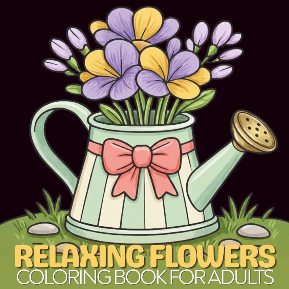 Relaxing Flowers Coloring Book For Adults: Bold and Easy Coloring Pages with a Beautiful Floral, Ideal for Nature Lovers, Adults, Teens and Kids, Helps Relieve Stress and Anxiety.