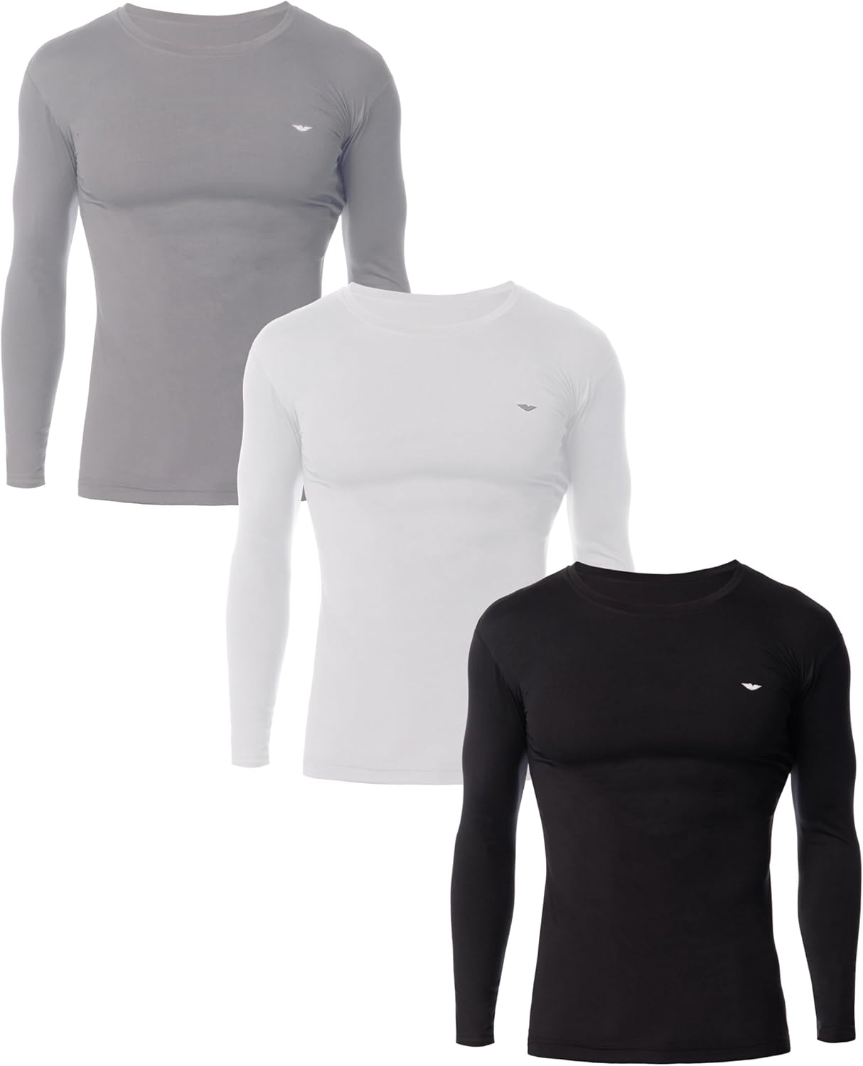 Men's Base Layer Thermal Crew Neck Top | Soft & Lightweight Fleece Lined Long Sleeve Shirts | Multi Packs