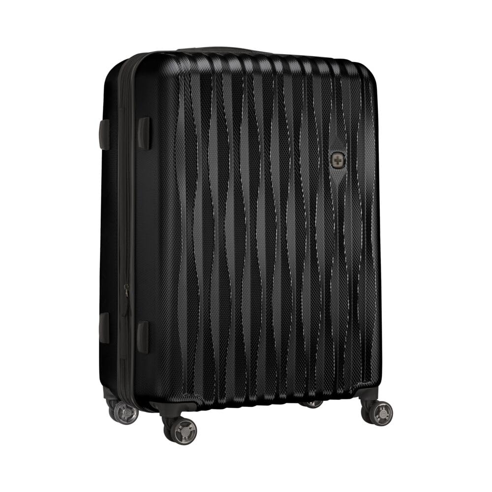 WENGER Energie Large Hartschalenkoffer mit 4 Rollen, Trolley, Groß, 106 (120) l, Sicherheitsschloss, Damen Herren, Reisen Urlaub, Schwarz, 653598