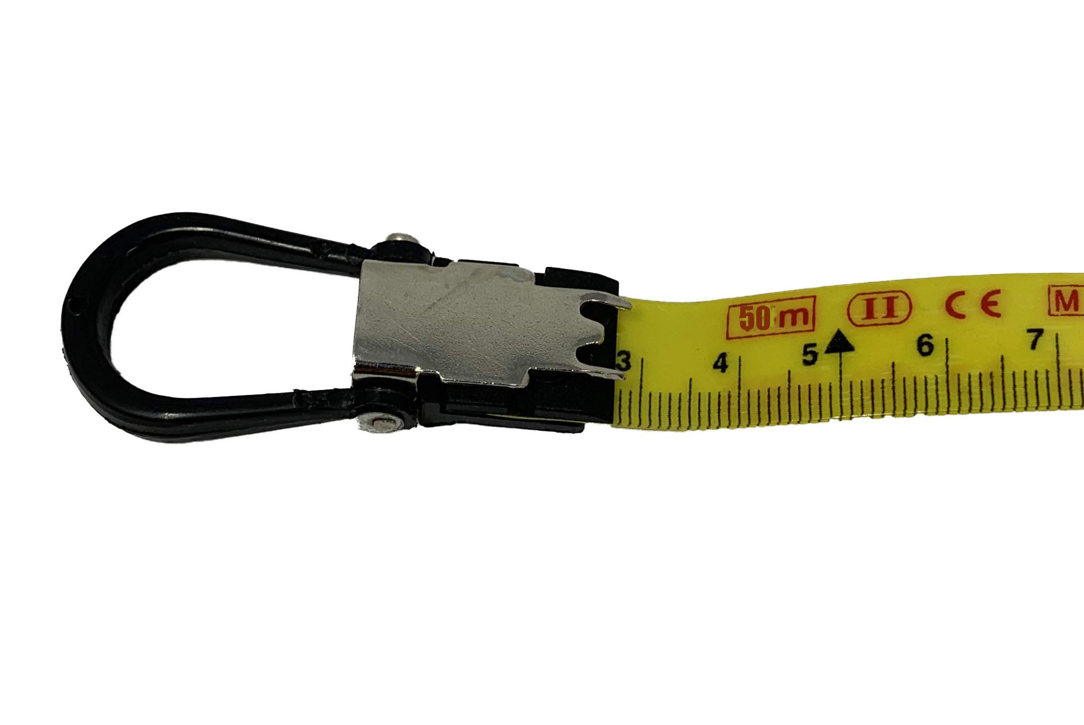 Medid MD/136050 Cinta métrica con estuche metálico recubierto, fibra de vidrio en clase II, doble precisión, 50 m