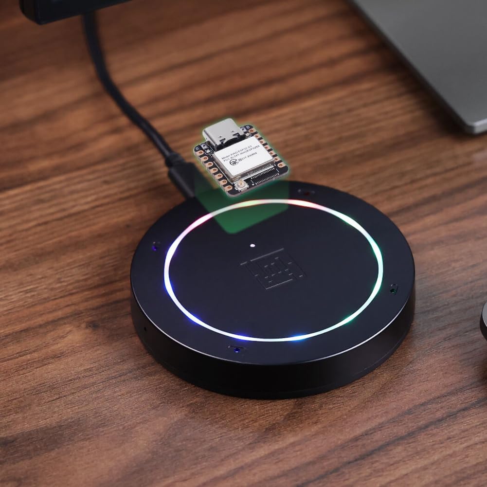 ReSpeaker XMOS XVF3800 mit XIAO ESP32S3 und Gehäuse, Gestütztes 4-Mikrofon-Array für Klare Sprachübertragung Auch in Lauter Umgebung, WLAN-Unterstützung