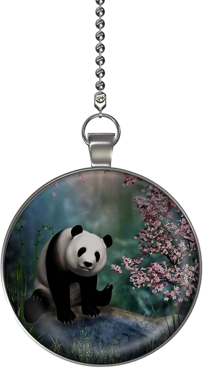 Cherry Tree Panda Ceiling Fan/Light Pull Pendant with Chain