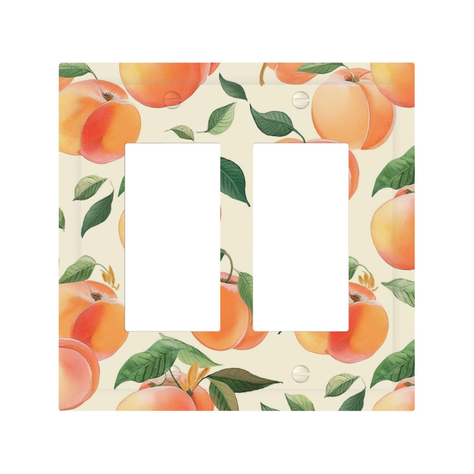 2-Gang Light Switch Cover Peach Wall Plate for Electrical Outlets Double Decorator Wall Plates 4.9" x 5" Mid-size Receptacle Outlet Covers Blank Faceplate Cover