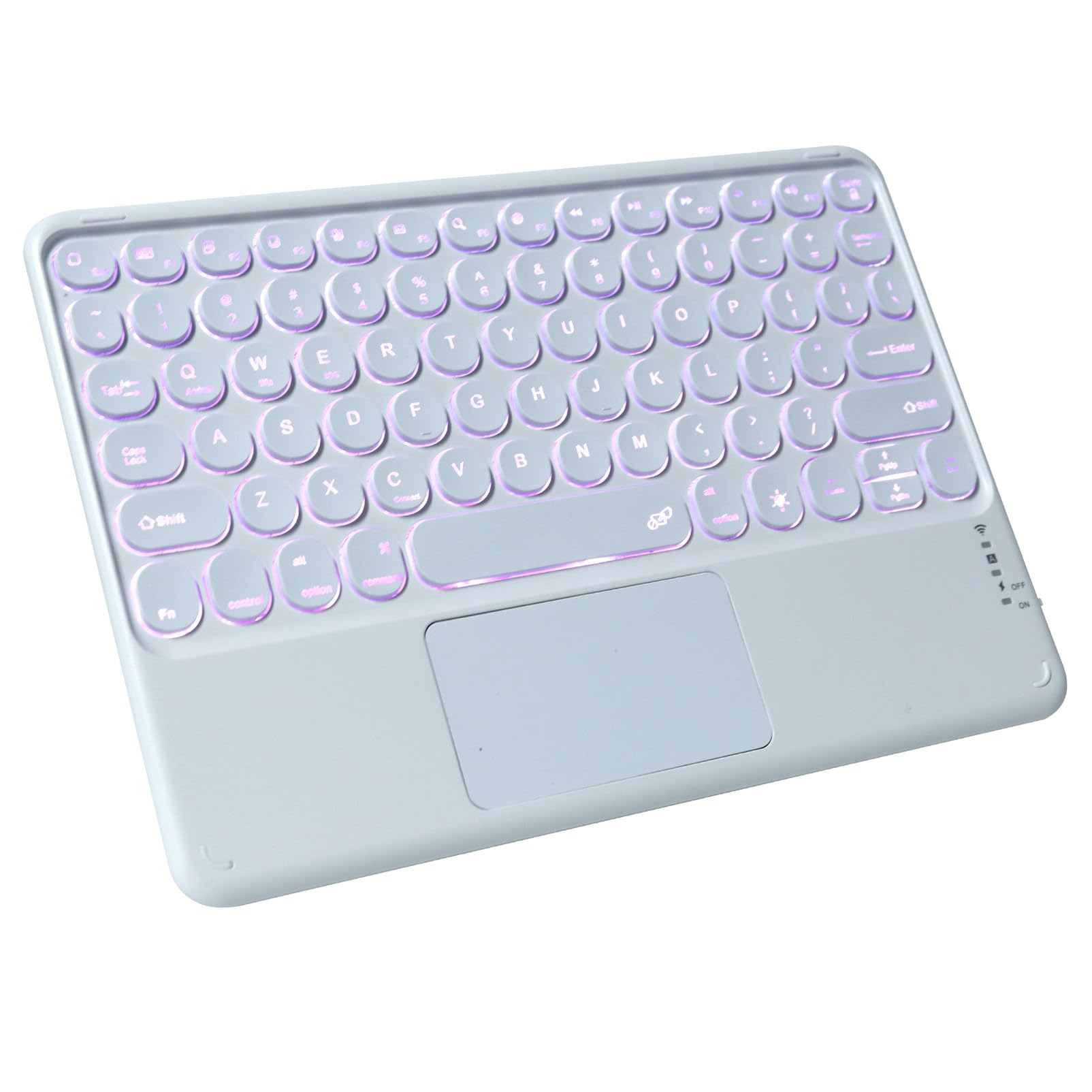 Slim Portable Wireless Bluetooth Keyboard,10 inch 7 Colors Backlit Rechargeable Keyboard for Android Tablet Cell Phone Smartphone iPad iOS Windows