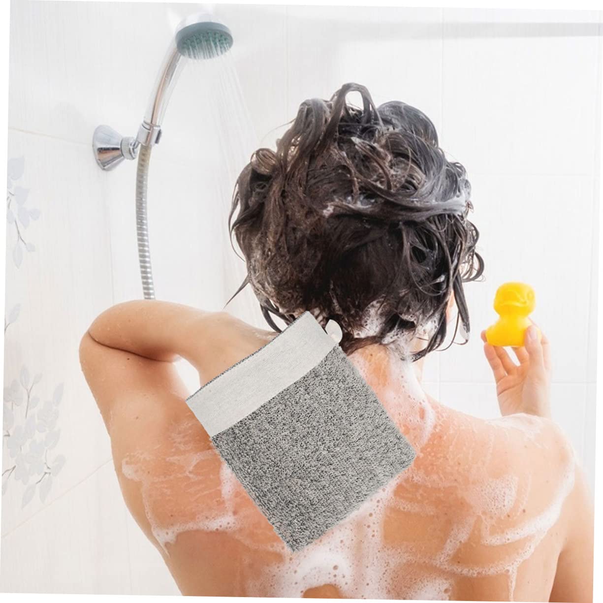 8 piezas de jabón espuma guantes de masaje soporte para rejilla de jabón cuerpo luffa bolsa exfoliante con jabón baño luffas lino máquina de burbujas de jabón tomar un