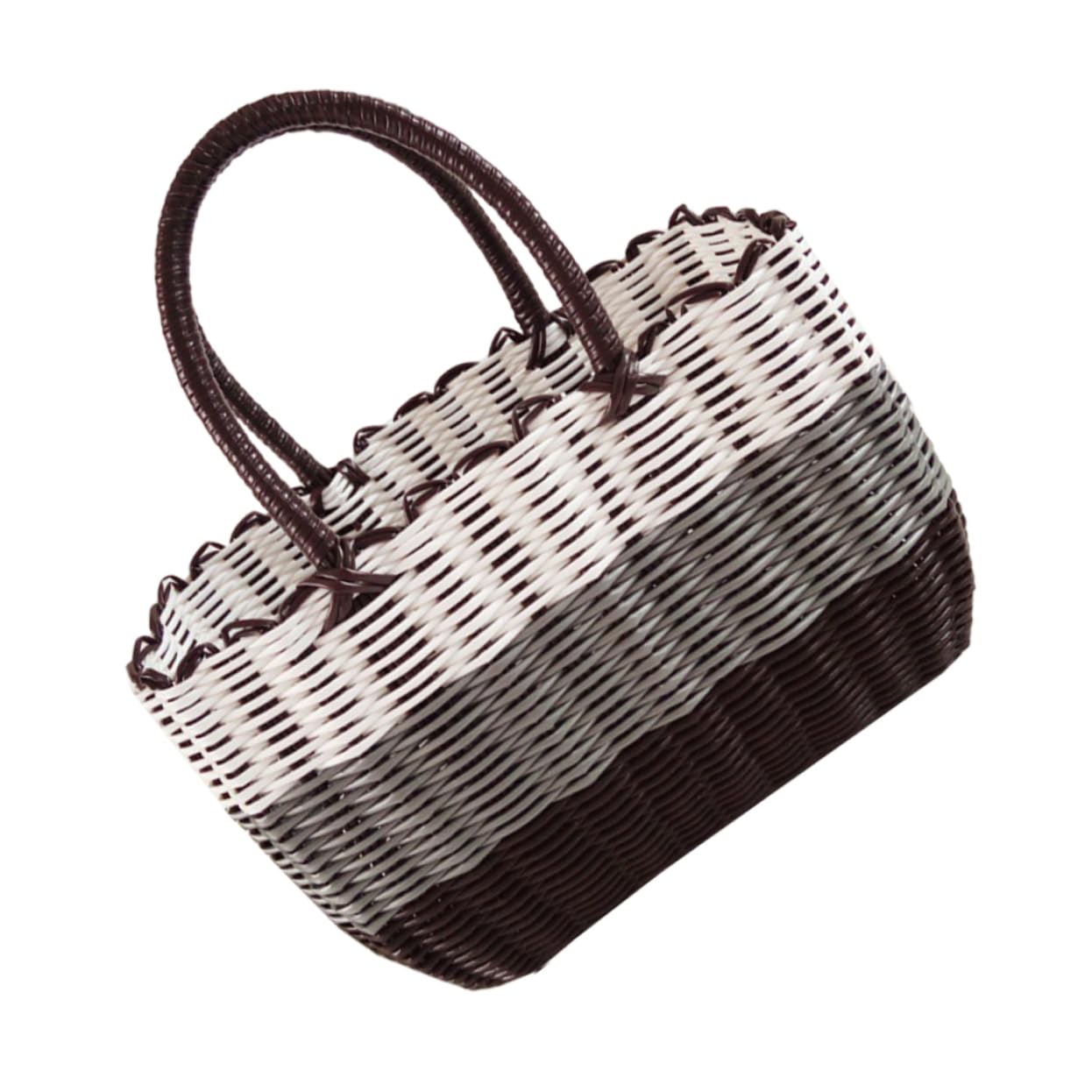 Levemolo Handheld Woven Basket Multi Functional Storage Basket for Sundries Shopping and Picnics Durable Lightweight Water Resistant Design for Everyday Use