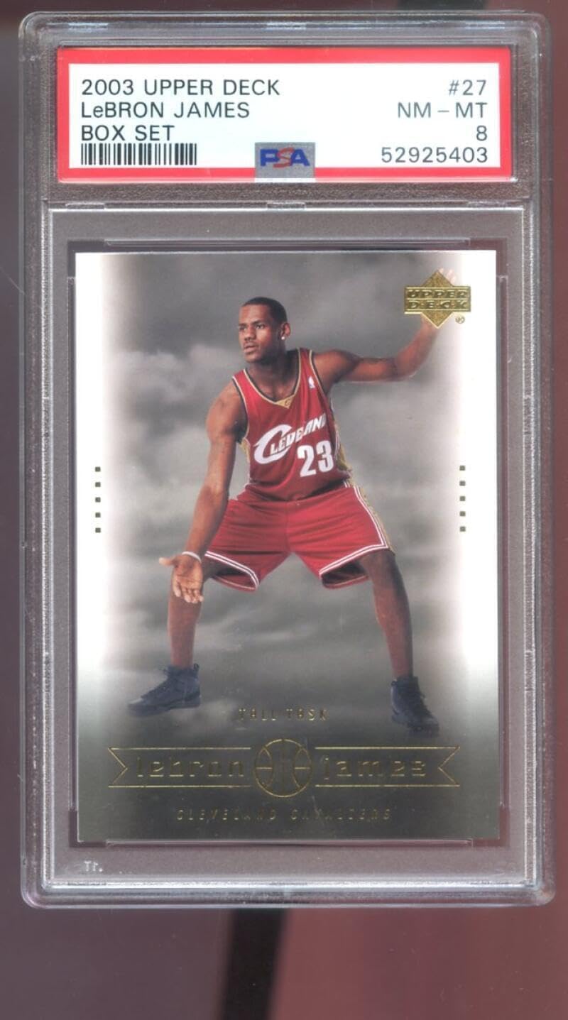 2003-04 Upper Deck Box Set #27 Lebron James ROOKIE RC PSA 8 Graded Card NBA 03 - Basketball Slabbed Rookie Cards