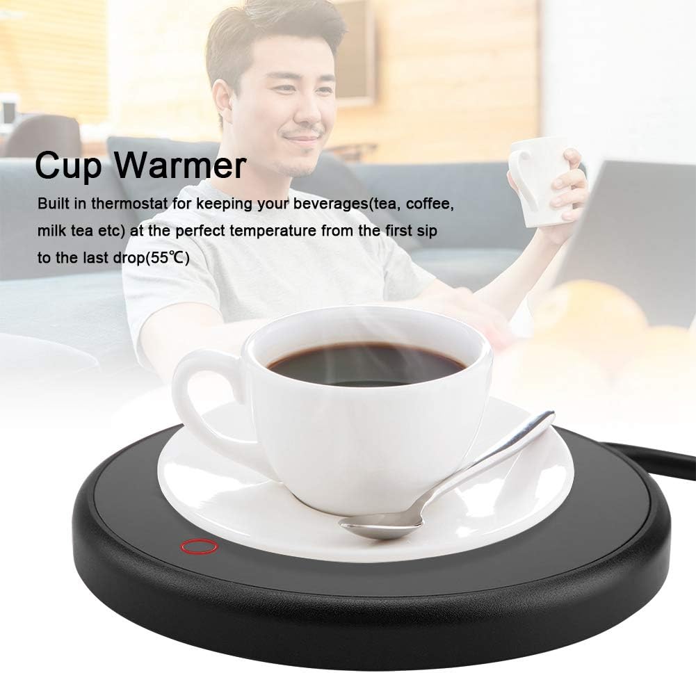 Fdit Electric Auto Shut On/Off Beverage Cup Warmer Pad Desktop Tea Coffee Milk Mug Heater Coaster Tray 220-240V Safely Use for Office/Home(3#)
