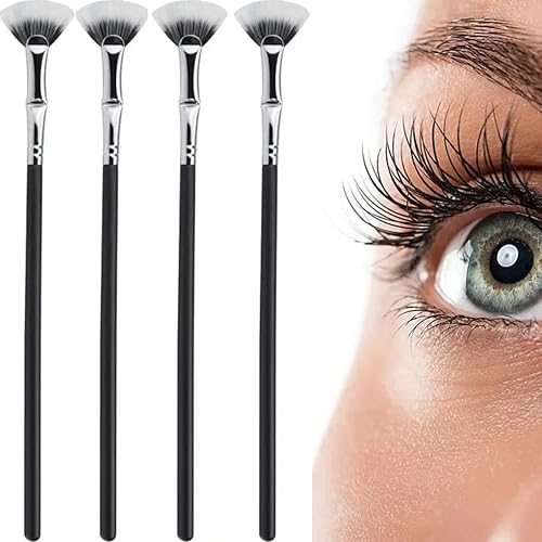 Vista 5 de Cepillo de pestañas festoneado de ángulo plegable – Herramienta separadora de pestañas – Cepillo de abanico de rímel en ángulo con forma de abanico