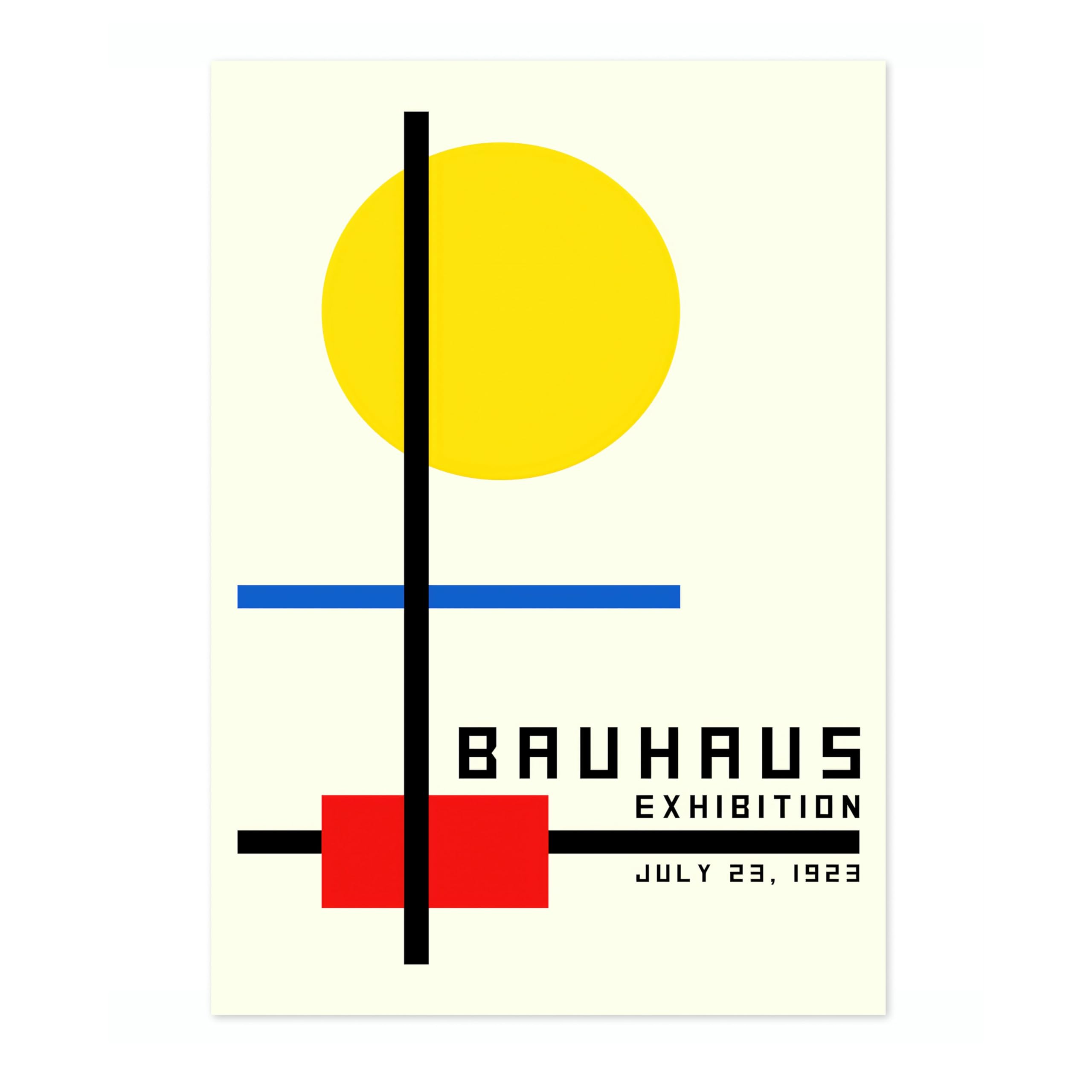 Bauhaus Circle & Lines Poster, Bauhaus Print, Framed Abstract Art, Mid-Century Wall Art, Modern Home Decor, Gift Idea