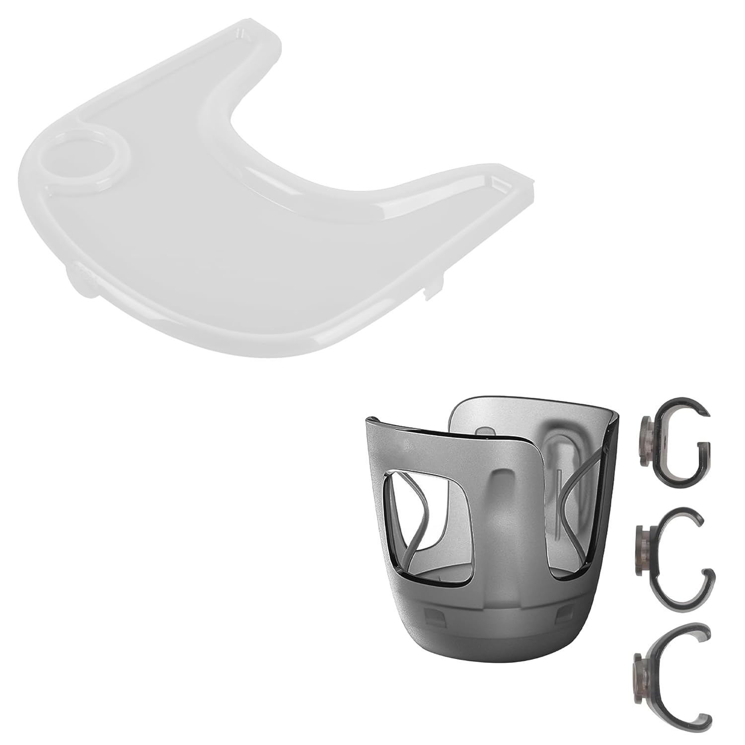 Baby High Chair Tray Cover & Stroller Cup Holder Compatible with Stokke Tripp Trapp (V2 & Beyond) & Uppa-Baby Vista, Cruz, Minu Strollers