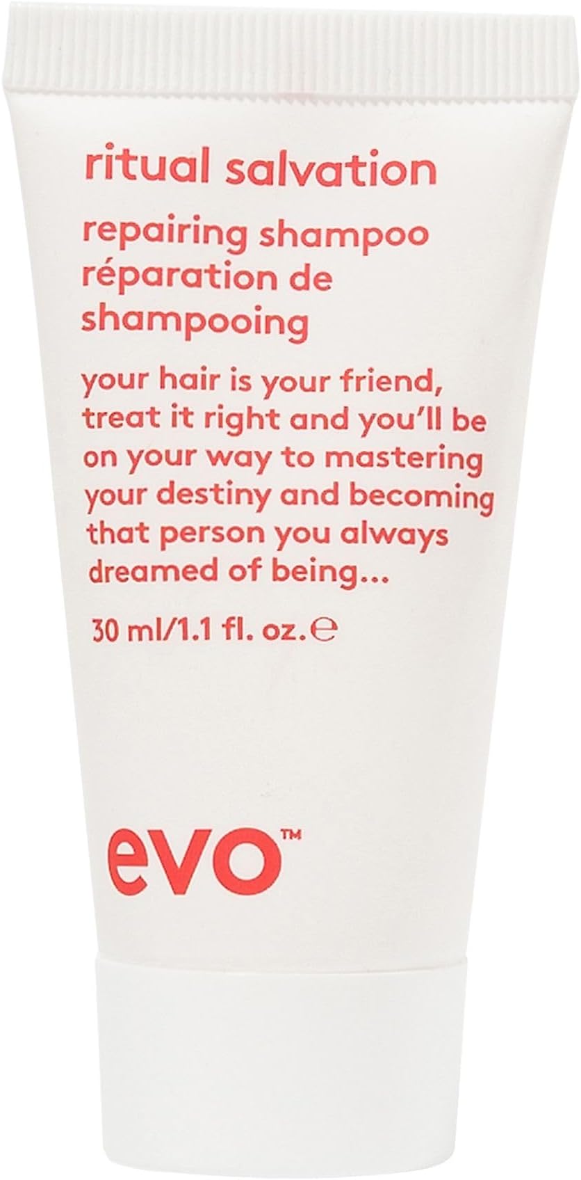 EVO Ritual Salvation Repairing Shampoo - Gently Cleanses, Treats Damaged & Brittle Hair & Protects Color - Travel Size, 30ml / 1.01fl.oz
