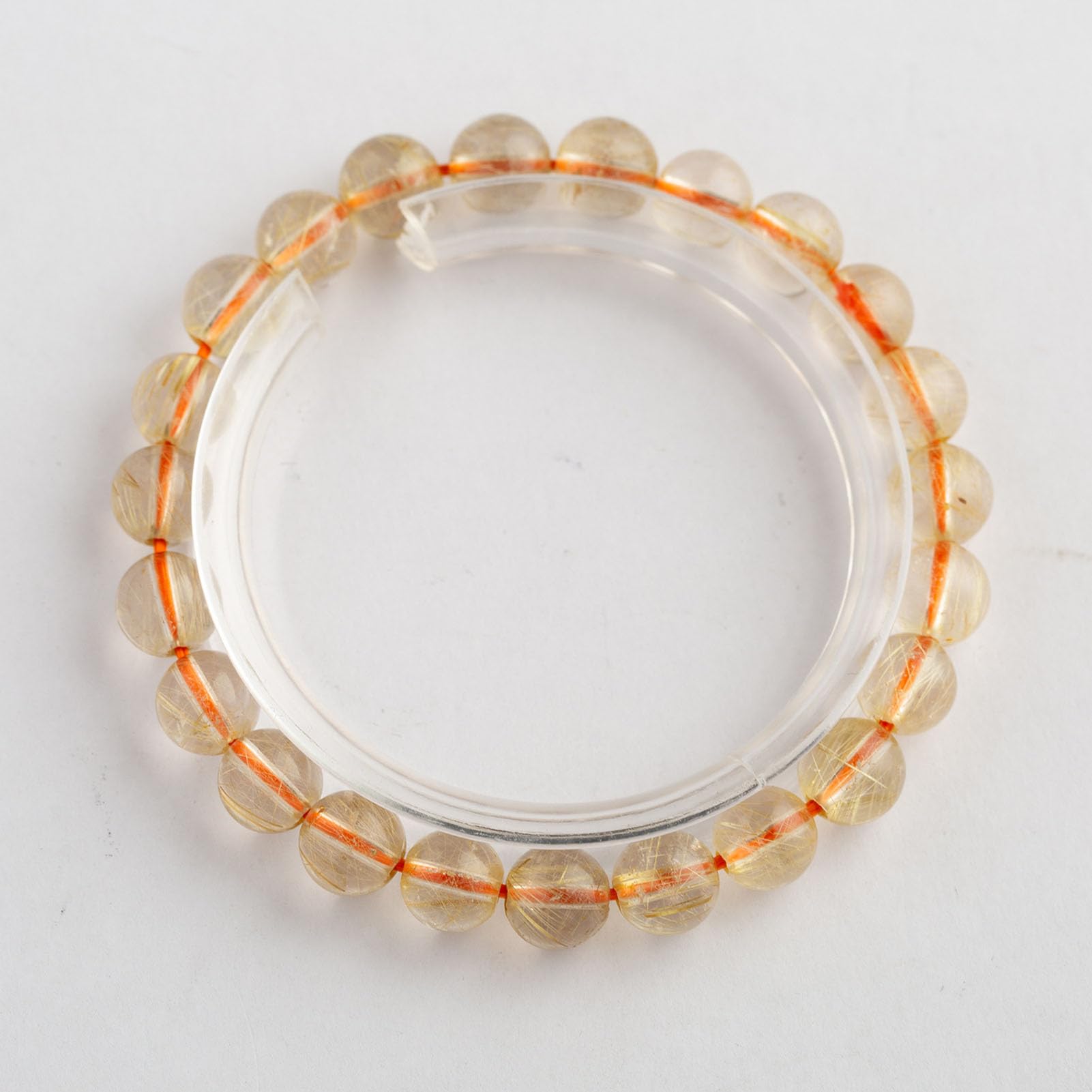 Pulsera de Cuentas de Chakras con Cristales de Piedras Preciosas de Citrino, Cuentas de Cristal Natural, Cuentas de Piedra Lisa Redonda Pulida de Cuarzo rutilado Dorado, Cuentas,15MM